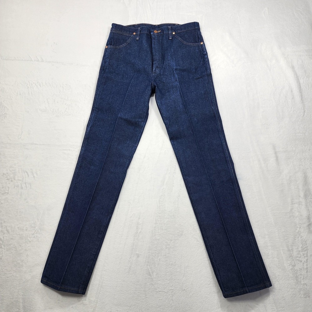 Vintage Wrangler Jeans Mens 36x36 Blue Cowboy Cut Straight Leg Western Starched